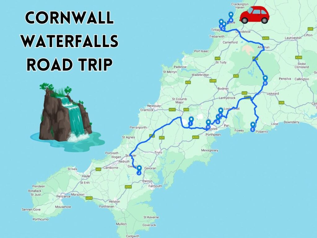 cornwall waterfalls road trip