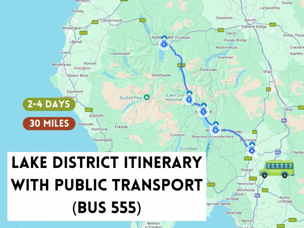 lake district public transport bus 555