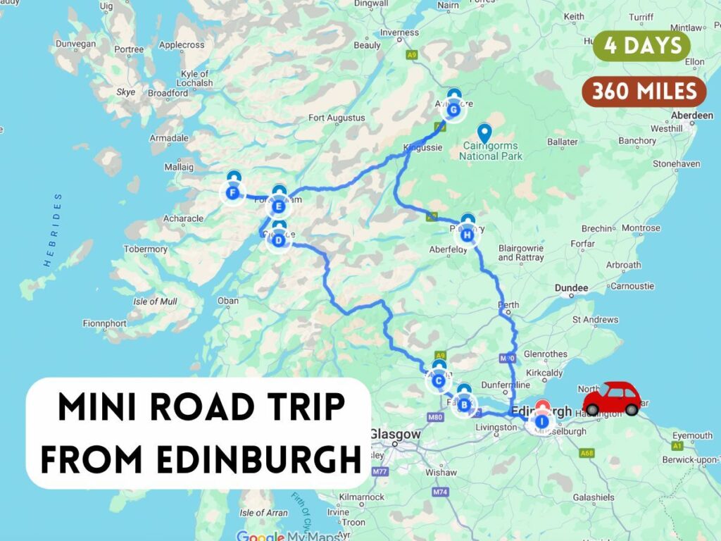 scotland 4 day road trip