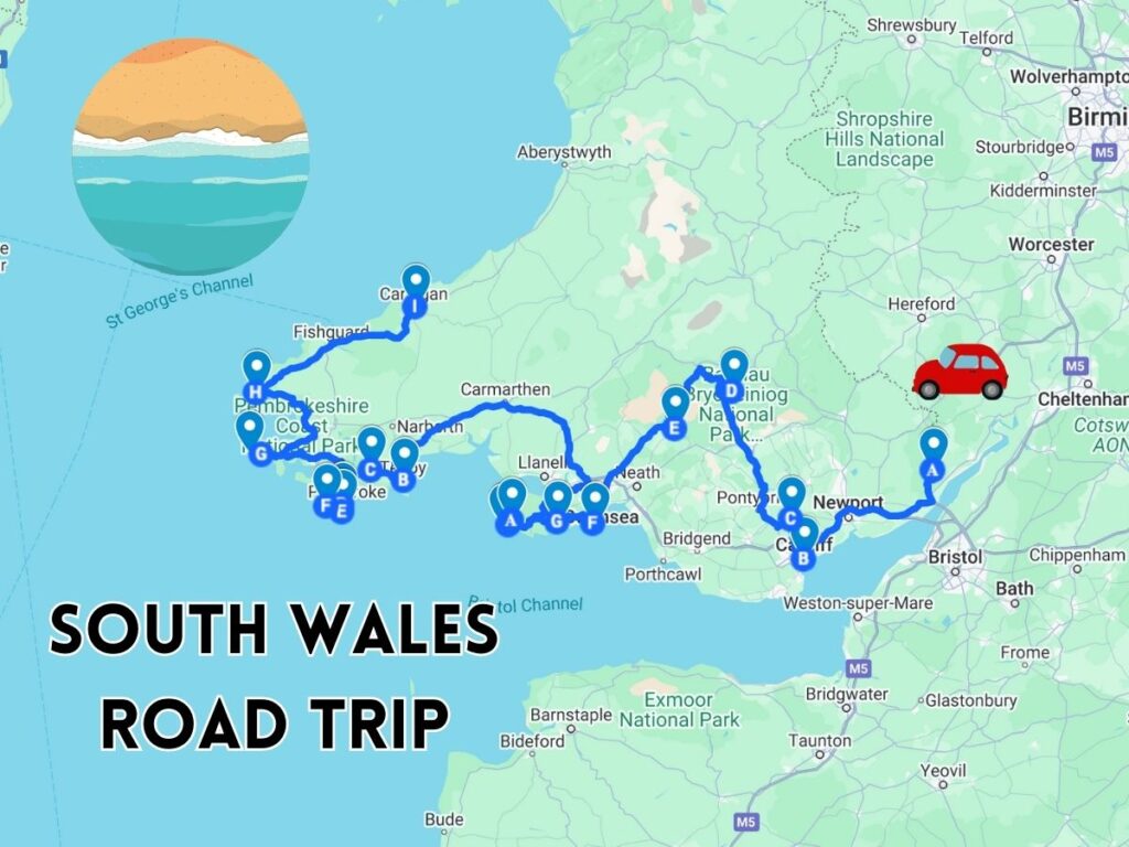 south wales road trip map