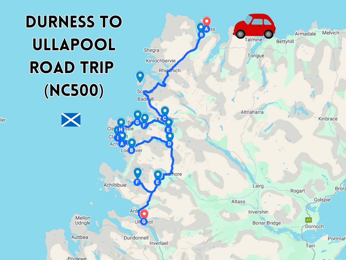 Ullapool Map 🗺️ Durness to Ullapool Road Trip (NC500) - Let's Explore The UK