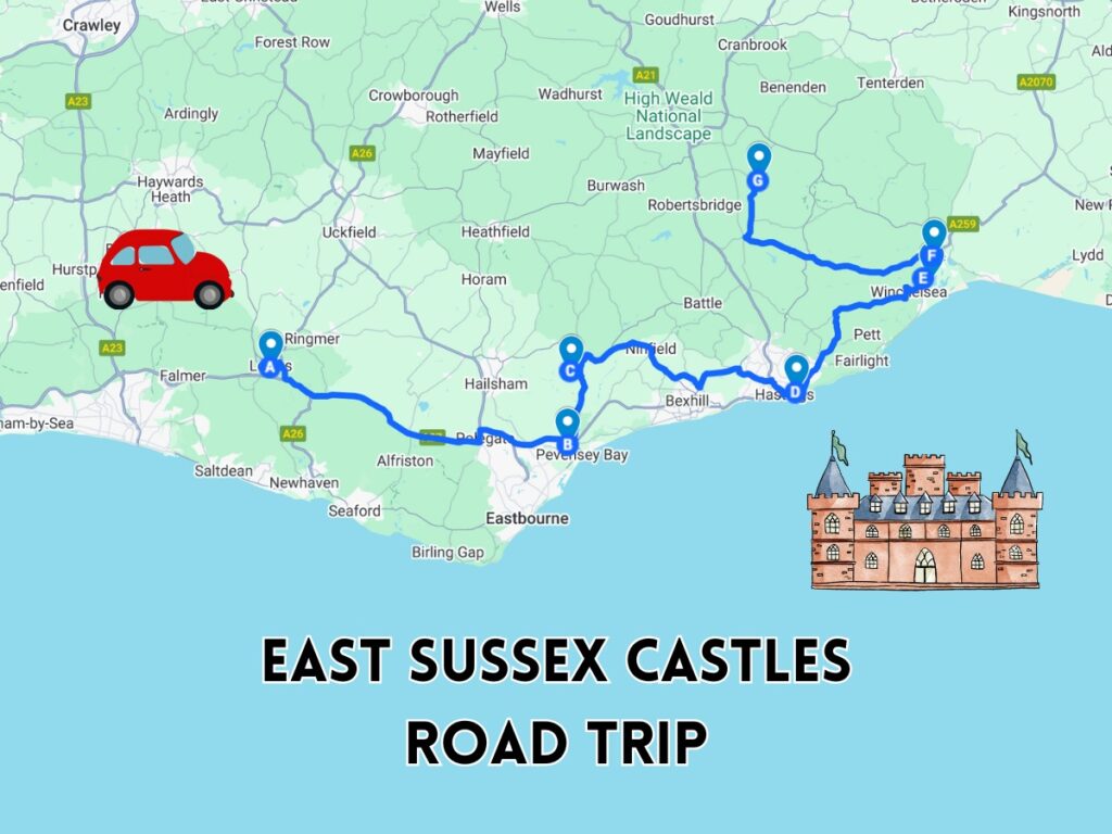 east sussex castles road trip