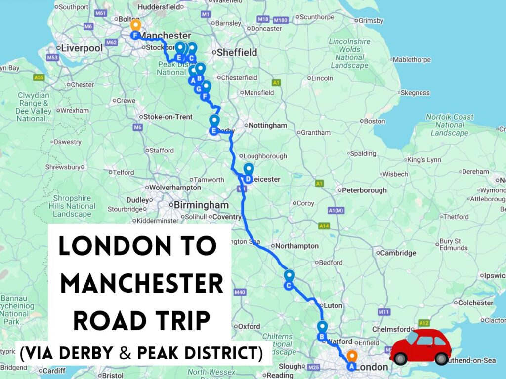 london to manchester road trip