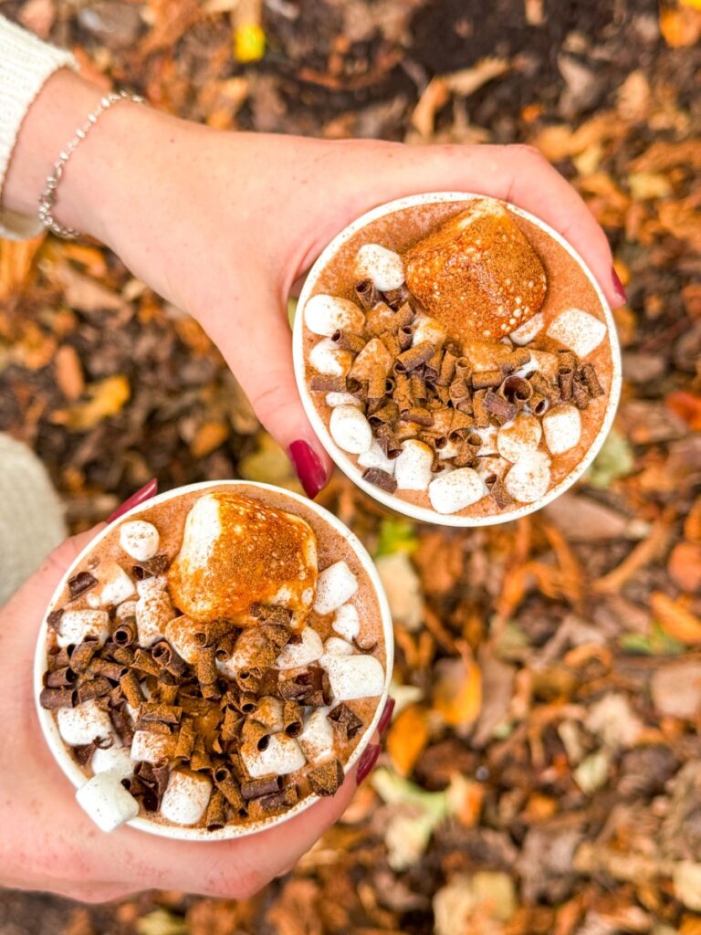 hot chocolate in autumn in edinburgh