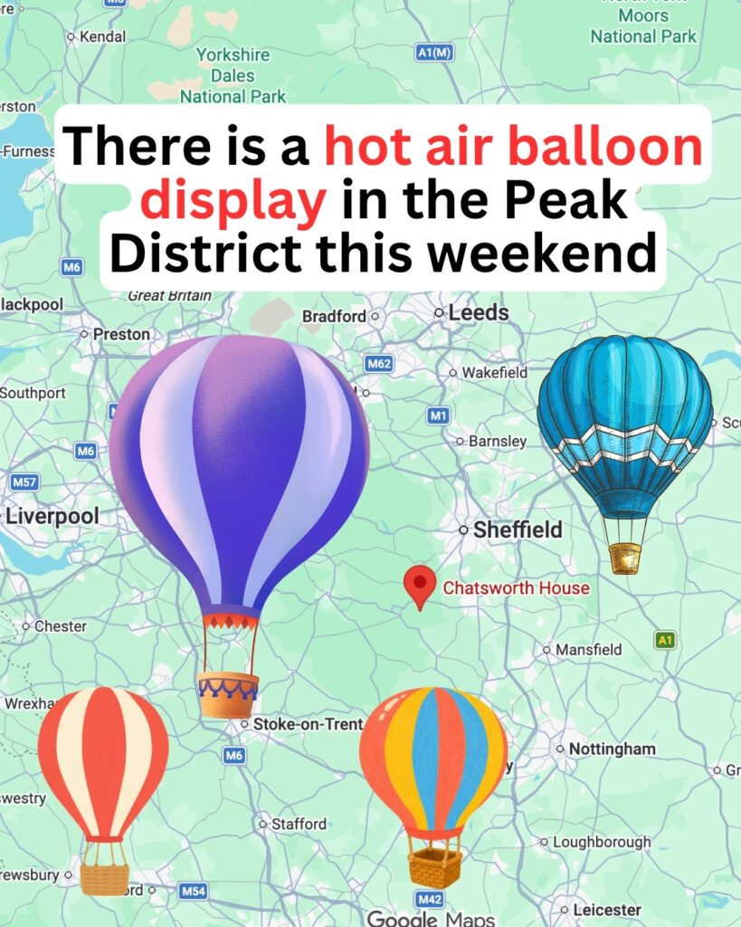 hot air balloon chatsworth country house